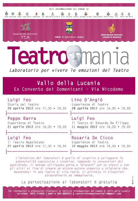 A Vallo della Lucania gli ultimi due appuntamenti con TeatroMania, laboratorio gratuito di teatro