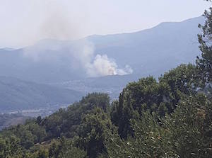 Cilento, brucia una collina: elicotteri in azione per domare le fiamme