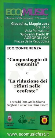 Ad Agropoli Compost & Ecofeste, conferenza su “Compostaggio di comunità” e “La riduzione dei rifiuti nelle ecofeste”