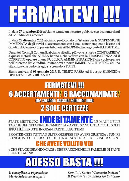 Camerota, cartelle «pazze» dalla Soget. Scarpitta: «Vostro silenzio è assordante»