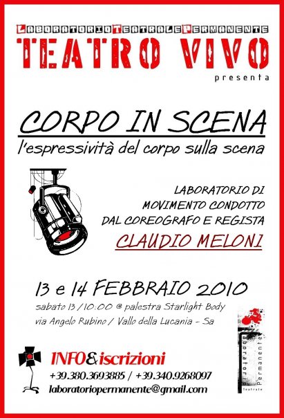 Corpo In Scena: un laboratorio con Claudio Meloni