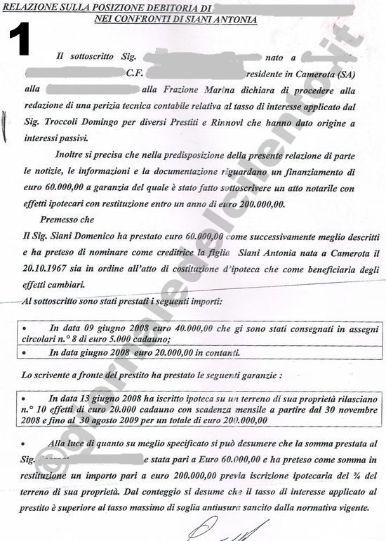 Camerota: «Da 60 mila euro prestati a 200mila restituiti, ma non bastava». La spirale «dell’usura», nel racconto del testimone