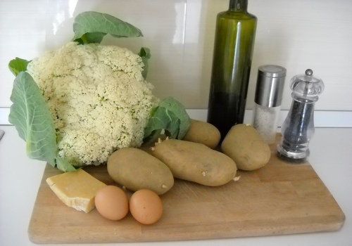 Tortiera di cavolfiore, patate e formaggio Brie