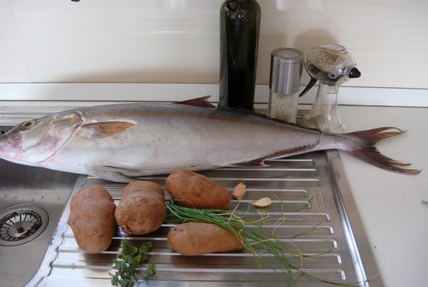 Ricciola al cartoccio aromatizzata alle erbe