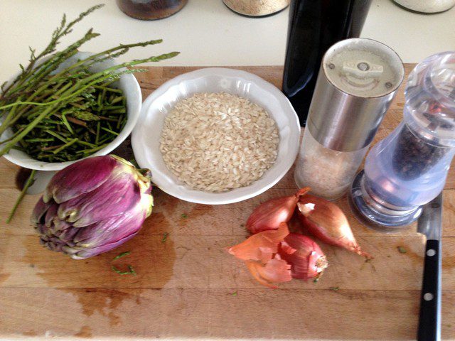 Risotto asparagi e carciofi, preludio primaverile