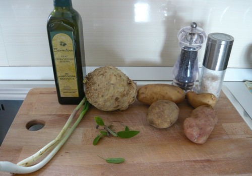 Sedano rapa e patate profumate con salvia