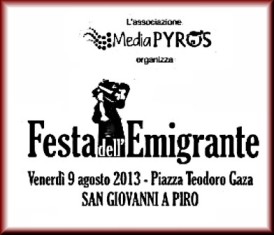 “Festa dell’emigrante” a San Giovanni a Piro rimandata a questa sera