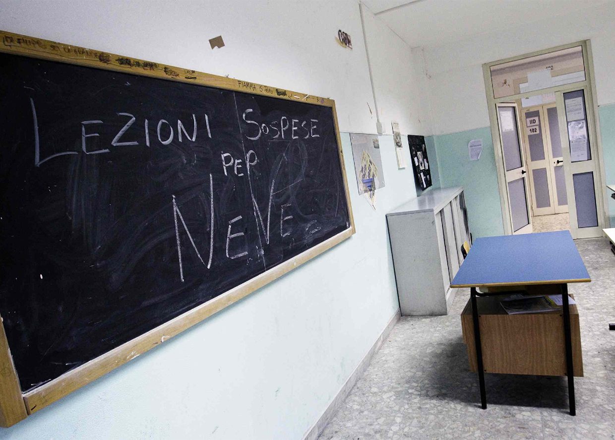 Gelo, scuole chiuse nel Vallo di Diano: aperte solo a Sala Consilina e Sant’Arsenio