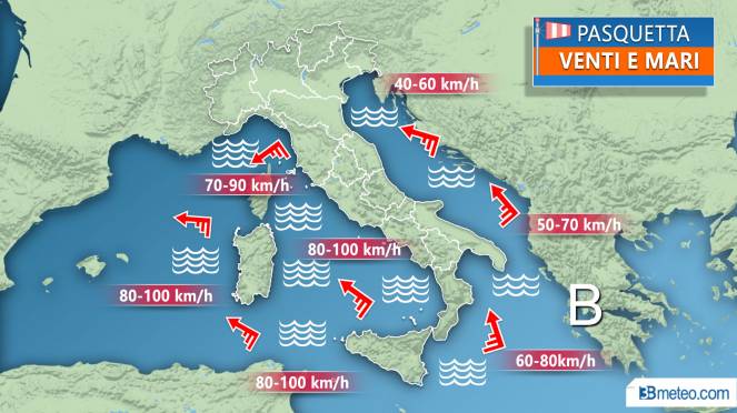 Pasquetta, vento e mare forte: allerta meteo in Cilento