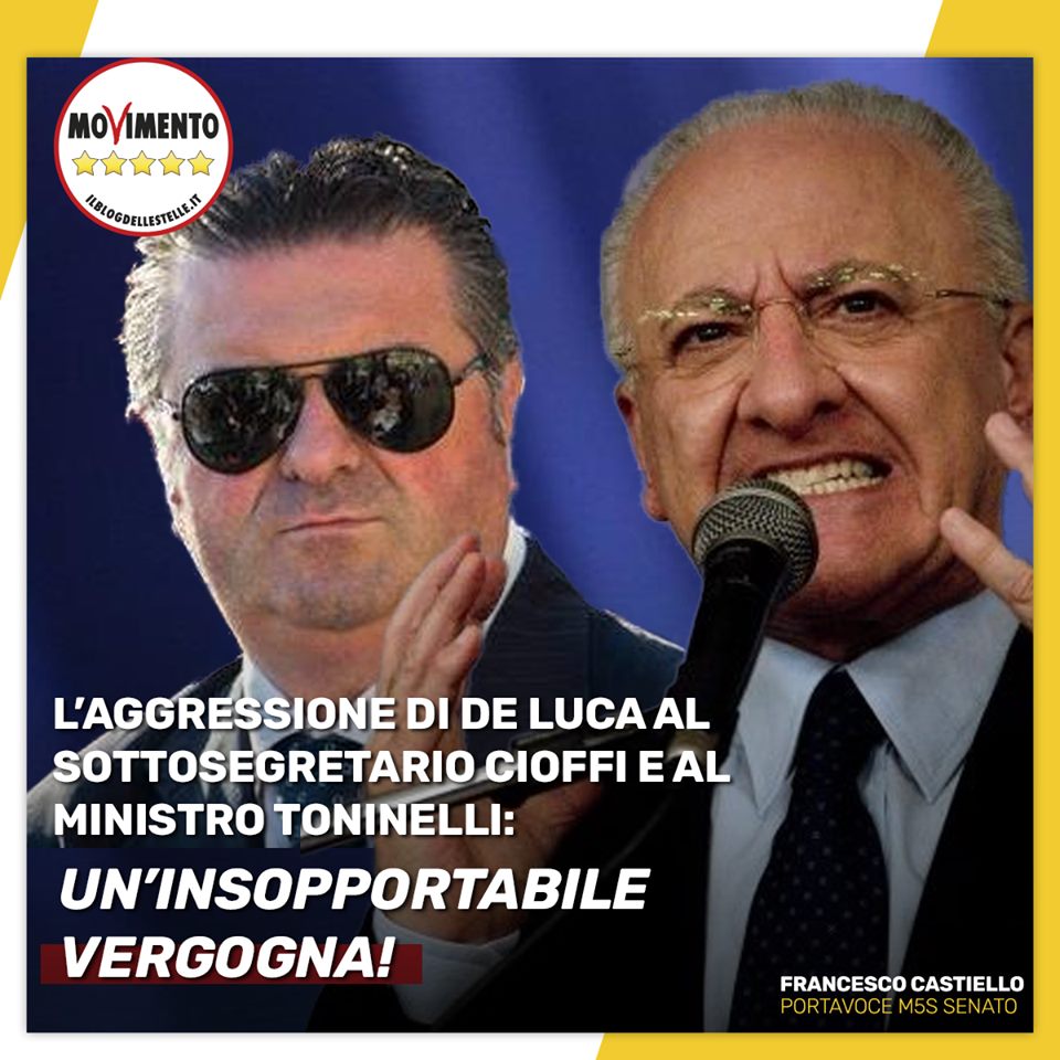 Castiello attacca De Luca: «E’ in giro per campagna elettorale Alfieri»