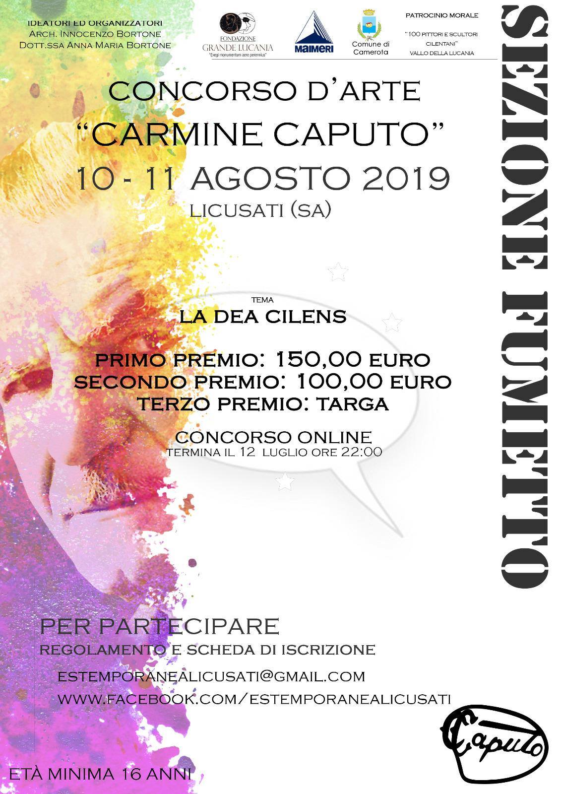 Camerota, bandita l’edizione 2019 del concorso d’arte ‘Carmine Caputo’