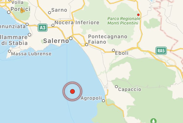 Trema il Cilento: scossa nella notte. Magnitudo 3.1