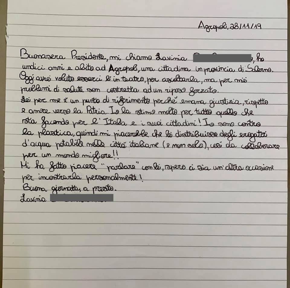 Bambina di Agropoli scrive al premier Conte, lui le risponde sui social