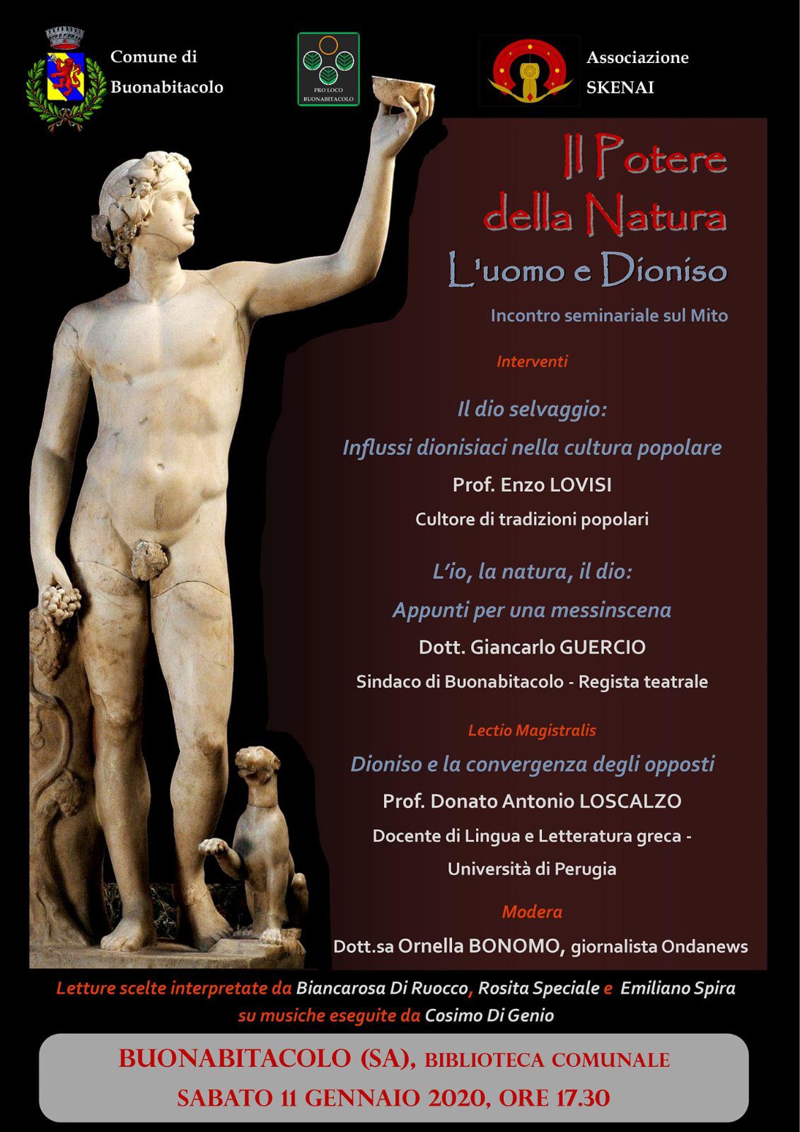 Buonabitacolo: sabato l’incontro sul mito greco: lectio magistralis di Donato Antonio Loscalzo