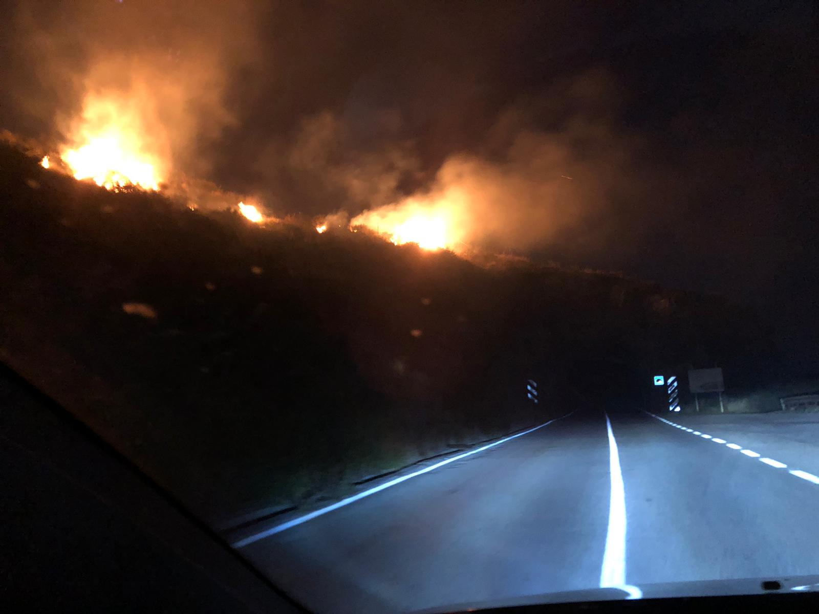 Camerota, incendio lambisce strada: carabinieri sul posto