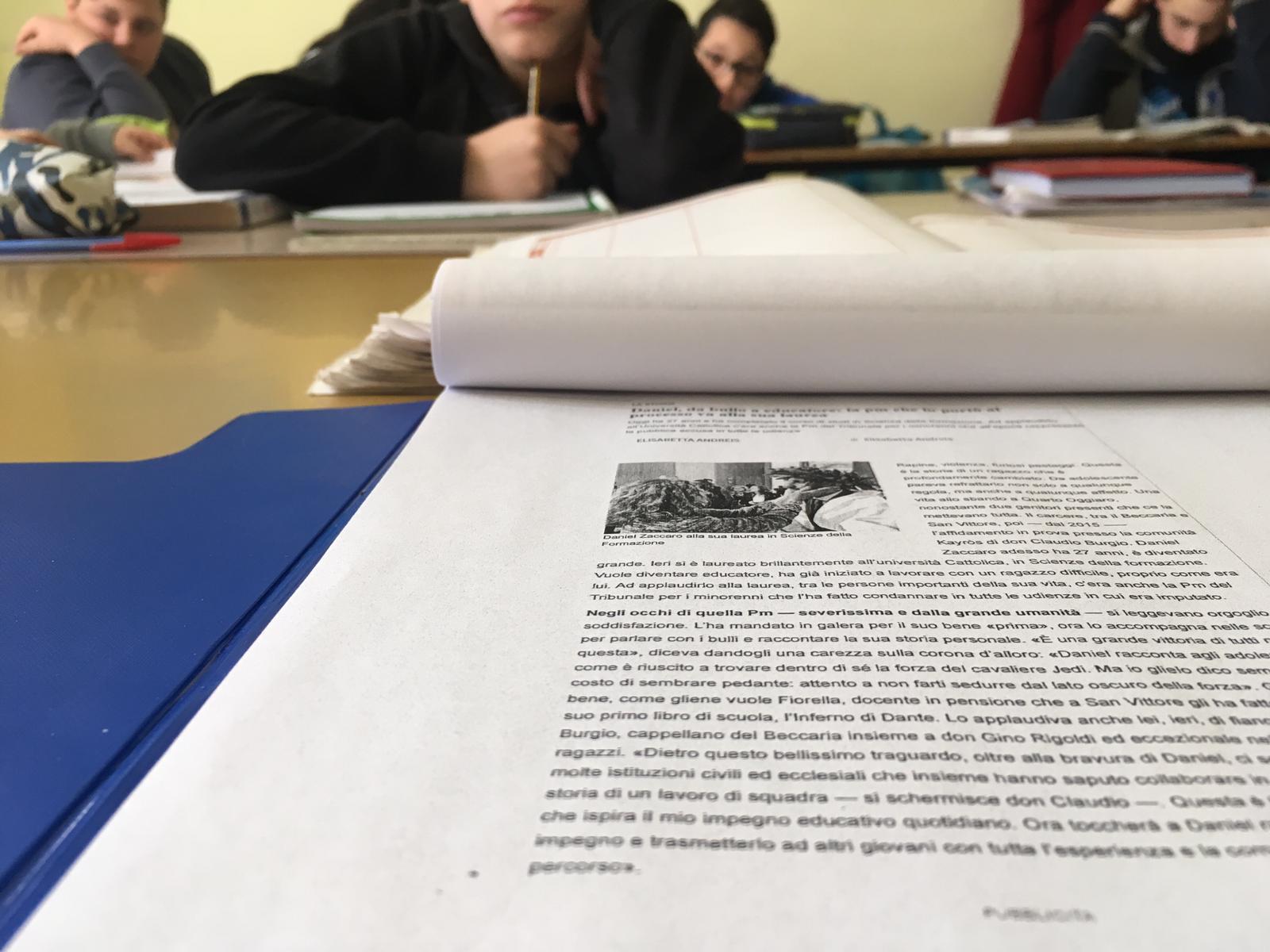 La storia di Daniel Zaccaro incuriosisce gli studenti di Montesano: «Si può sempre cambiare»