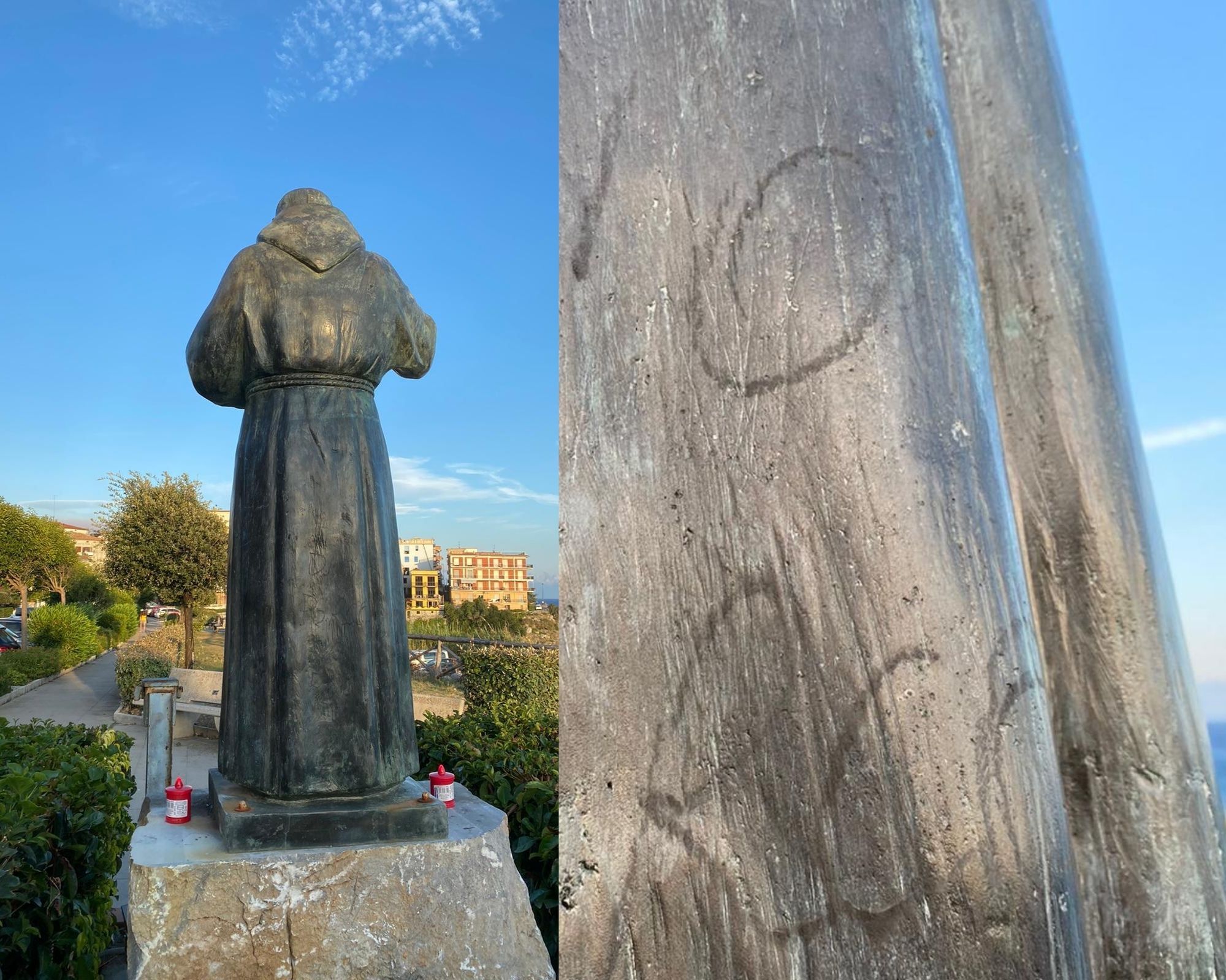 Vandalizzata la statua di Padre Pio a Marina di Camerota