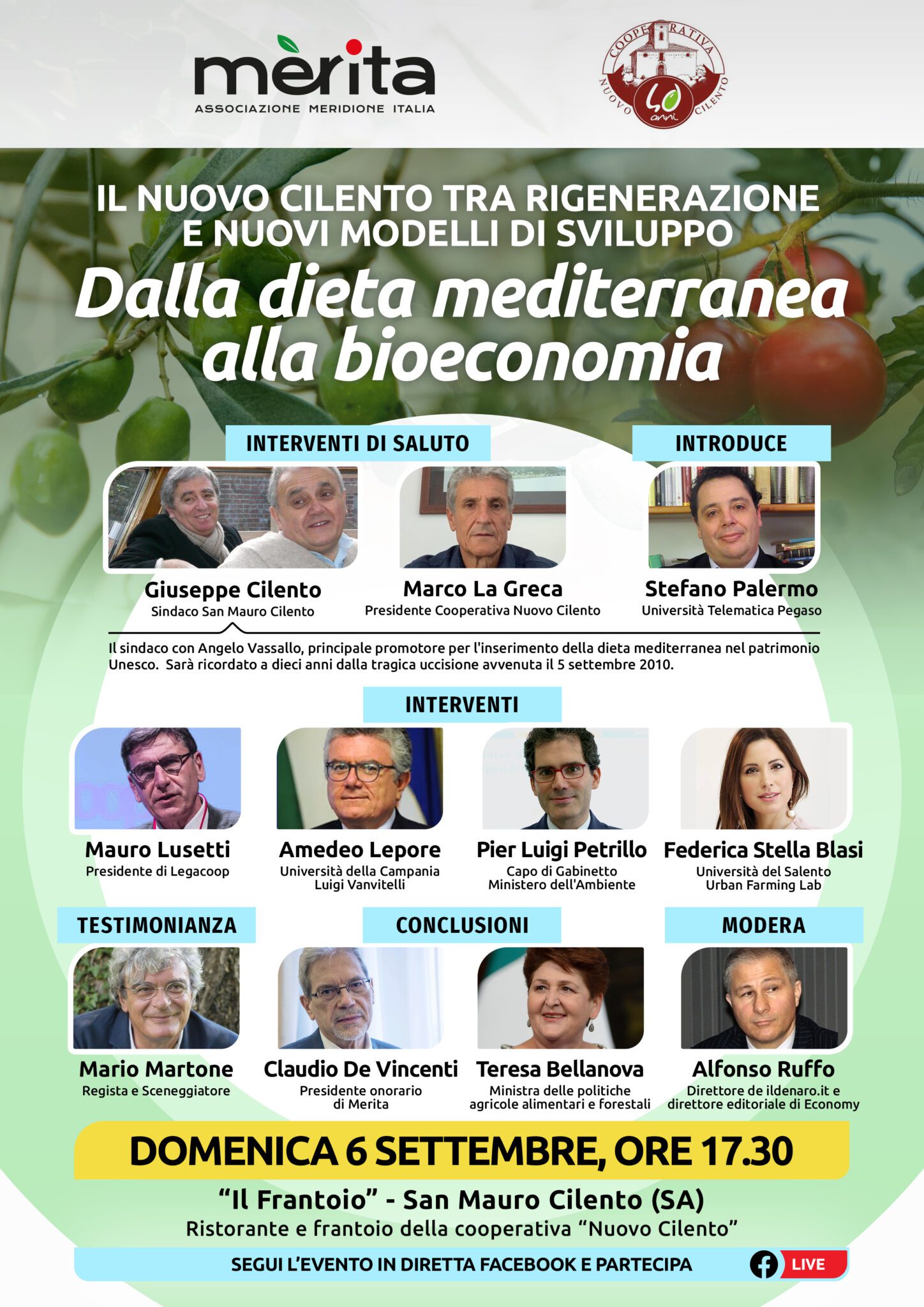 Dalla dieta mediterranea alla bioeconomia, il ministro Bellanova a San Mauro Cilento