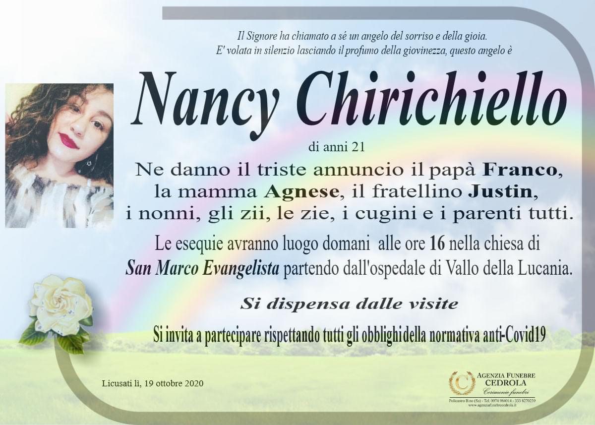 Camerota, autopsia Nancy: aneurisma. Oggi i funerali