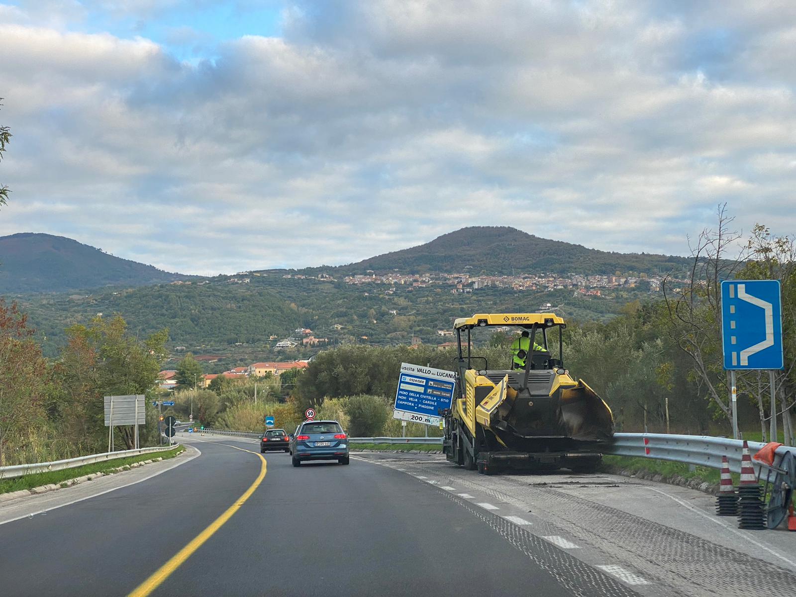 Strada Cilentana, chiuso lo svincolo di Vallo della Lucania per lavori