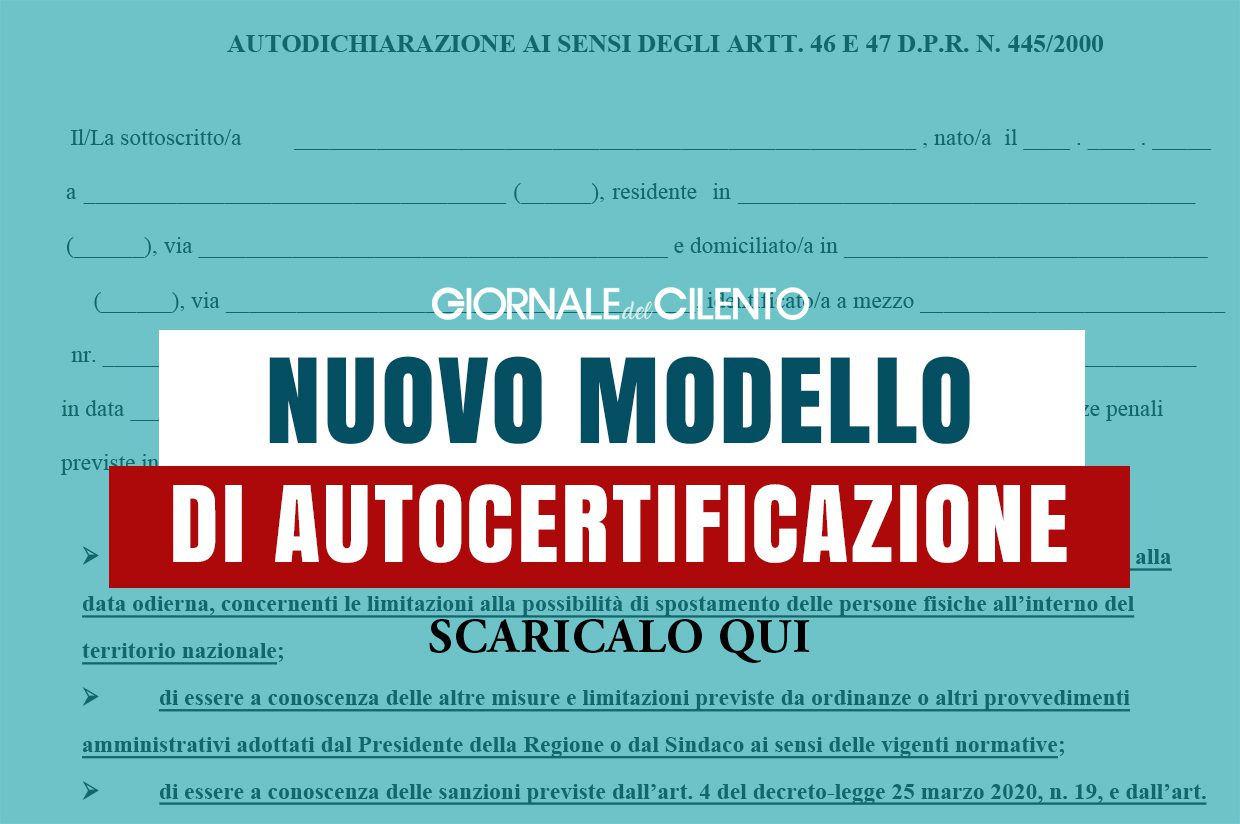 Campania zona rossa: nuovo modulo di autocertificazione