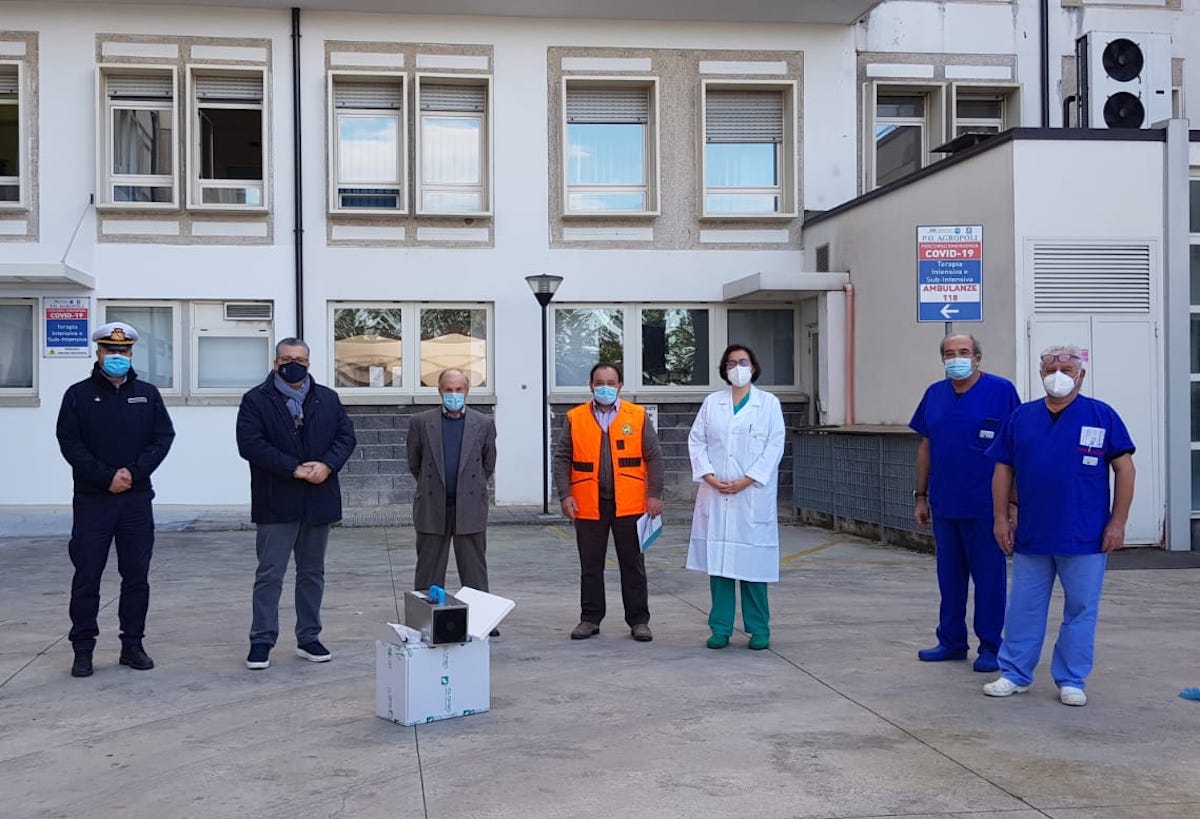 Cacciatori Cilento donano dispositivo sanificazione a ospedale Agropoli