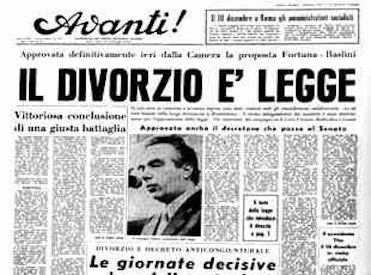 Compie 50 anni la legge istitutiva del divorzio in Italia