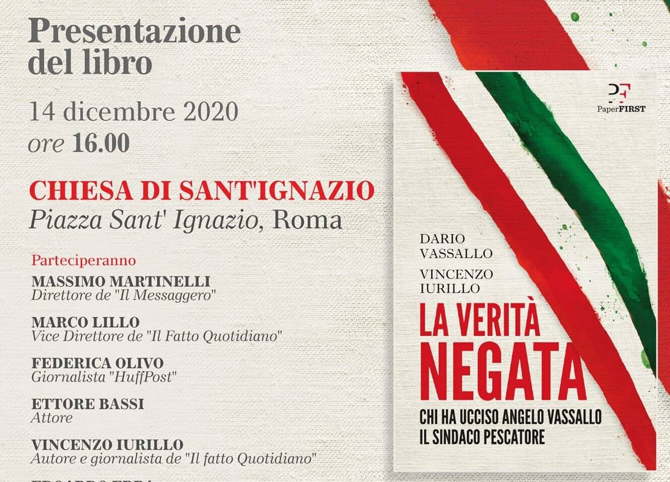 Vassallo, «La verità negata» presentato a Roma. Interverrà l’attore Ettore Bassi