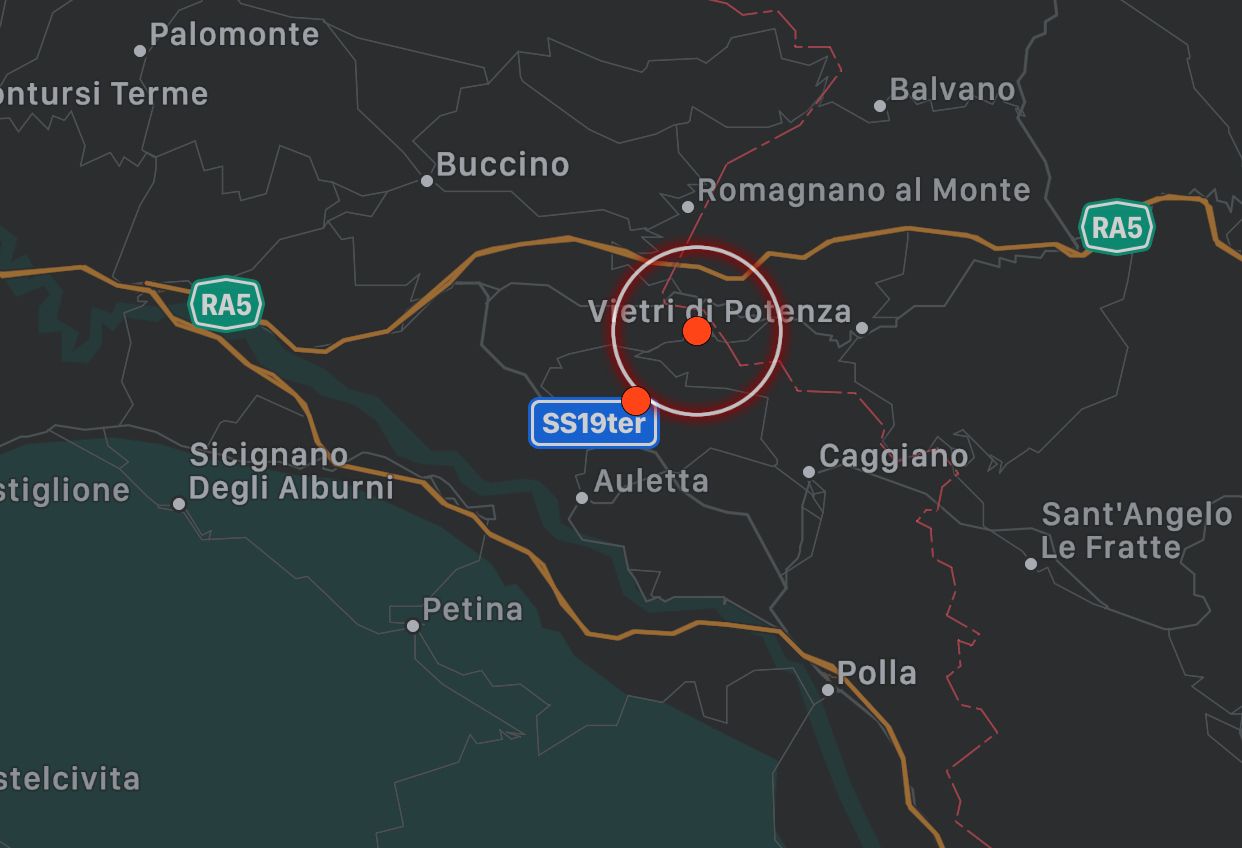 Scossa di terremoto nel Salernitano: magnitudo 3.2
