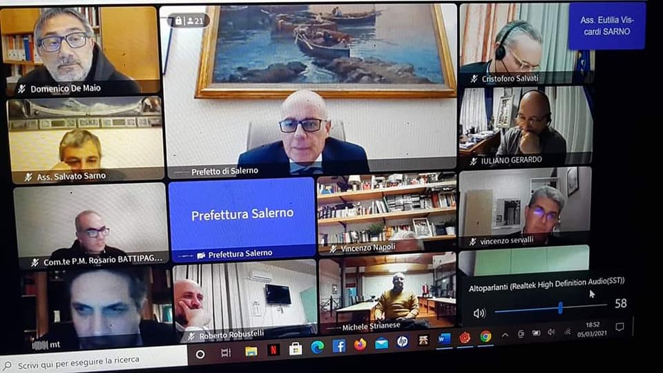 Zona rossa, il prefetto di Salerno riunisce tutti in video conferenza