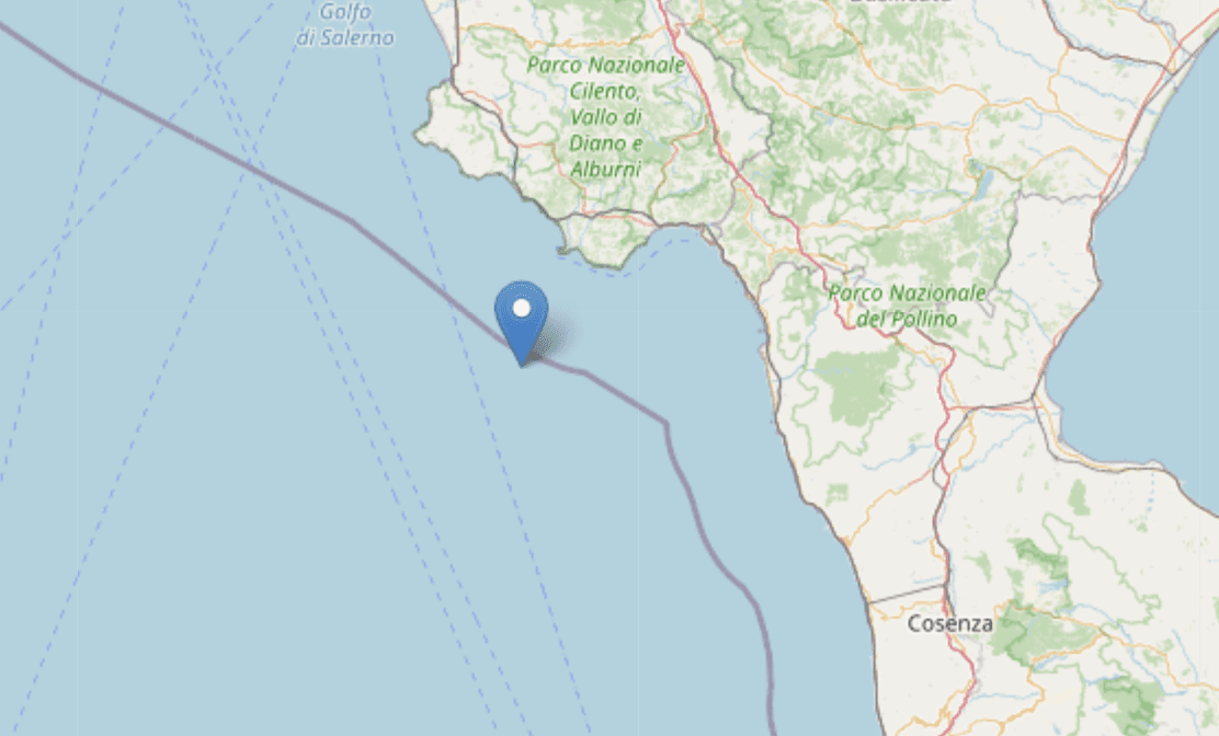 Costa del Cilento, terremoto di magnitudo 2.5