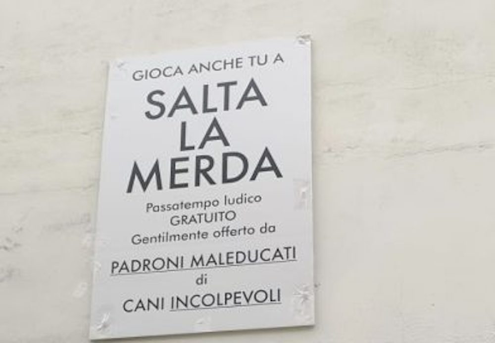 Vallo della Lucania, deiezioni canine: la protesta ironica sui muri