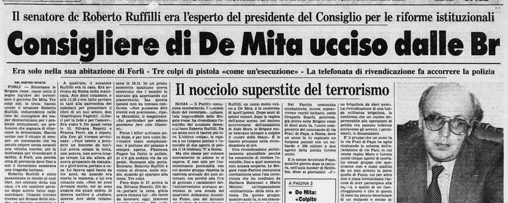 Trentatré anni fa l’assassinio del professore Ruffili