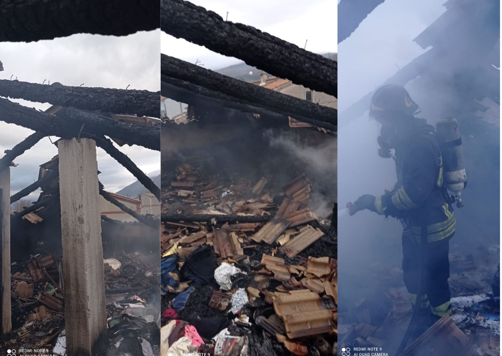 Pasqua di paura a Padula, abitazione in fiamme