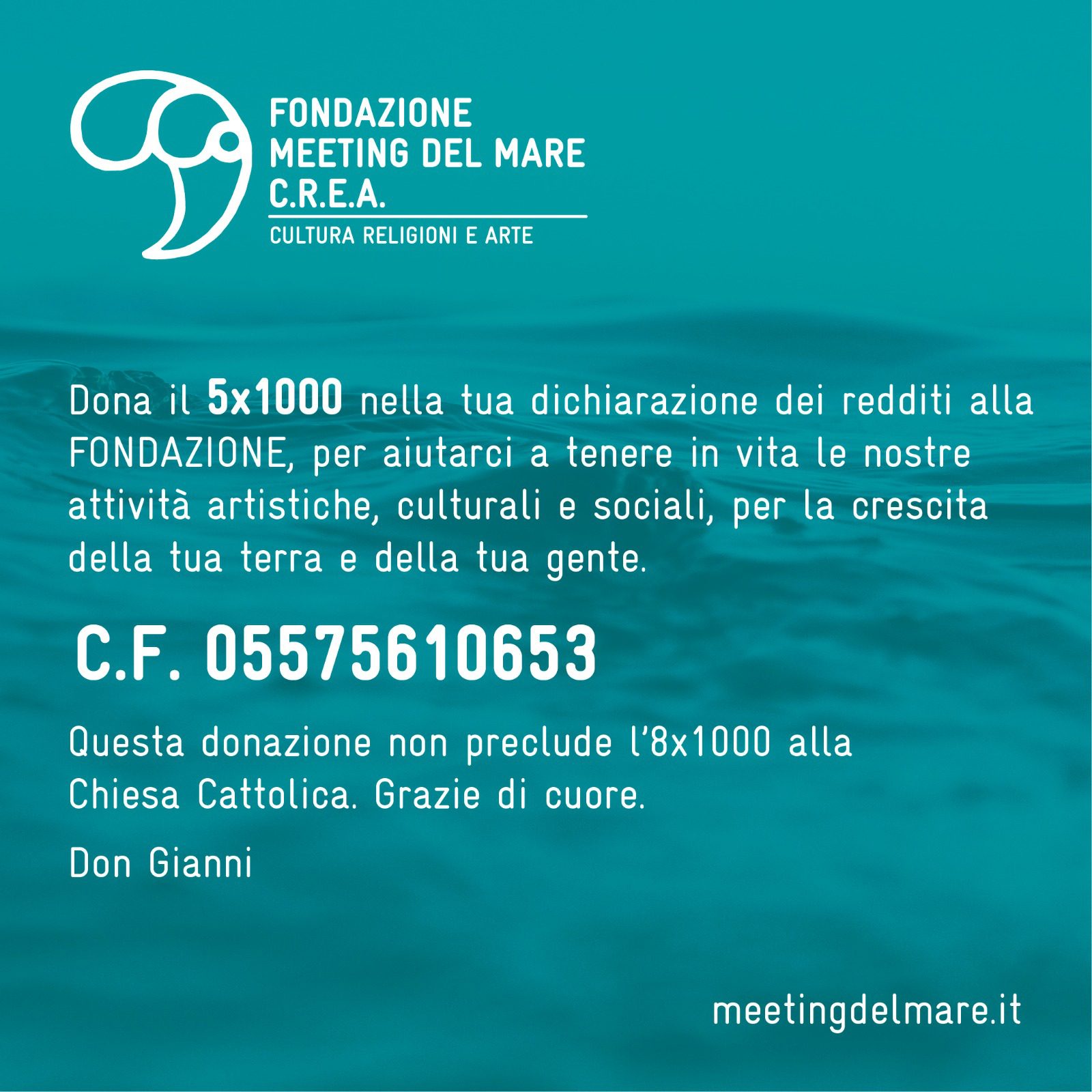 Dona il tuo 5×1000 alla Fondazione Meeting del Mare C.R.E.A.