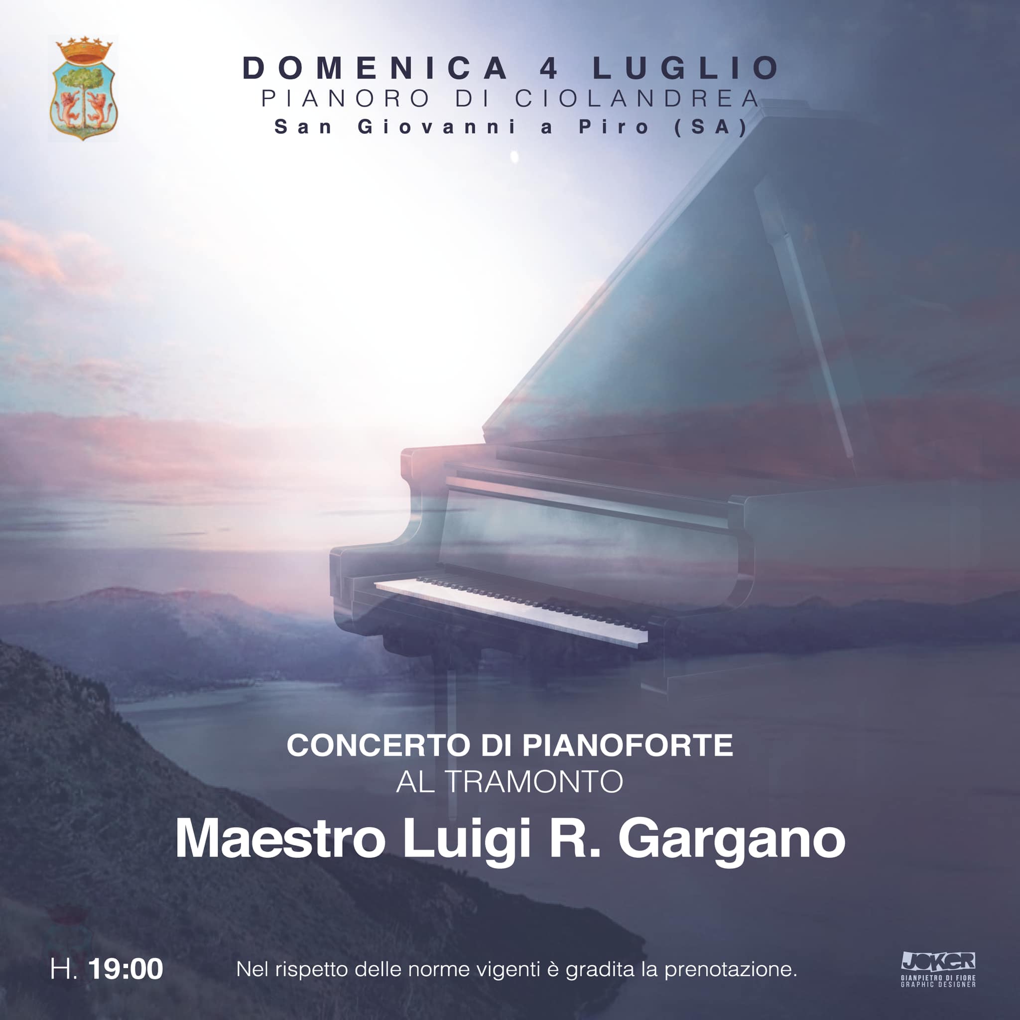 Pianoro di Ciolandrea, domenica concerto al tramonto del maestro Luigi Gargano