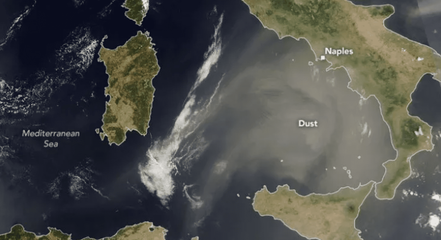 Caldo torrido, la Campania esce dalla “bolla” di sabbia sahariana
