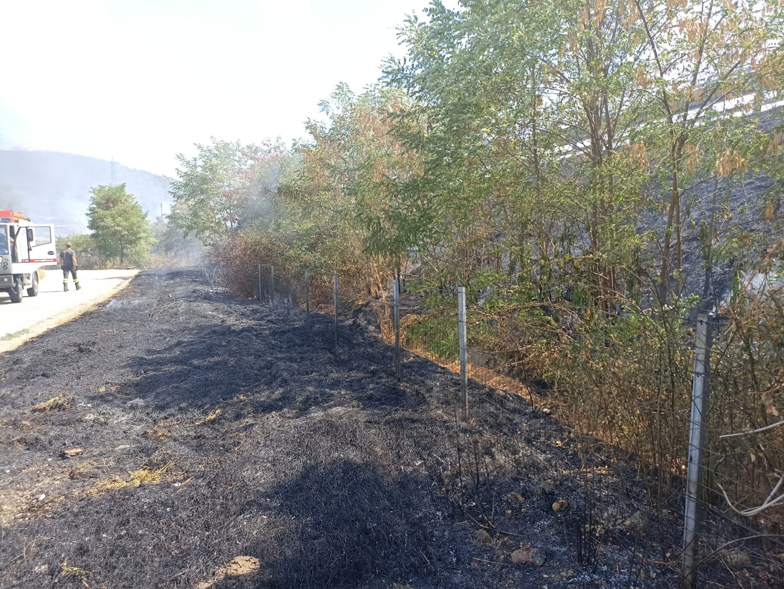 Polla, fiamme vicino l’autostrada: due squadre per spegnere il rogo