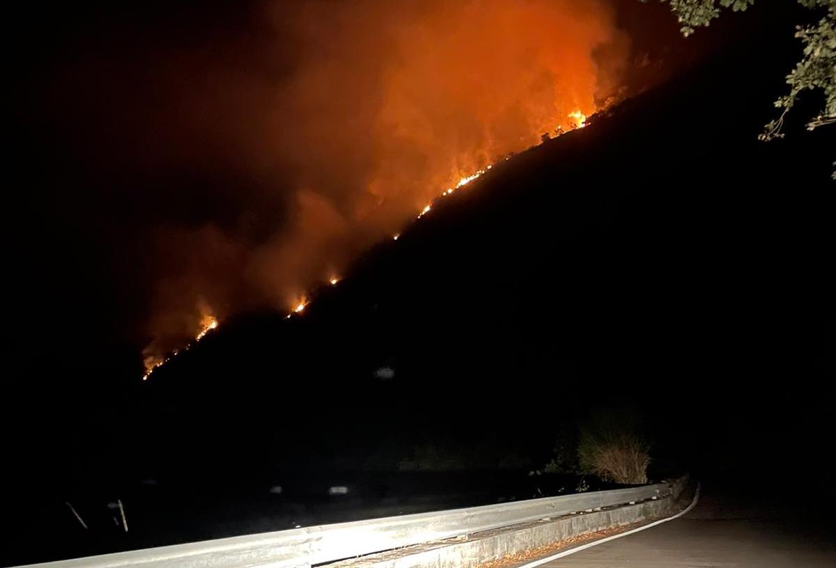 Camerota, brucia il Ciglioto: fiamme tra la Mingardina e la strada che porta a Licusati