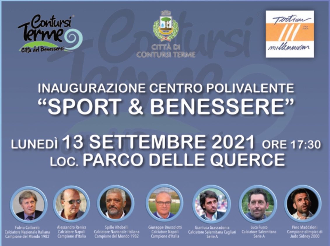 Contursi Terme, i campioni del calcio inaugurano il nuovo centro ‘Sport e benessere’