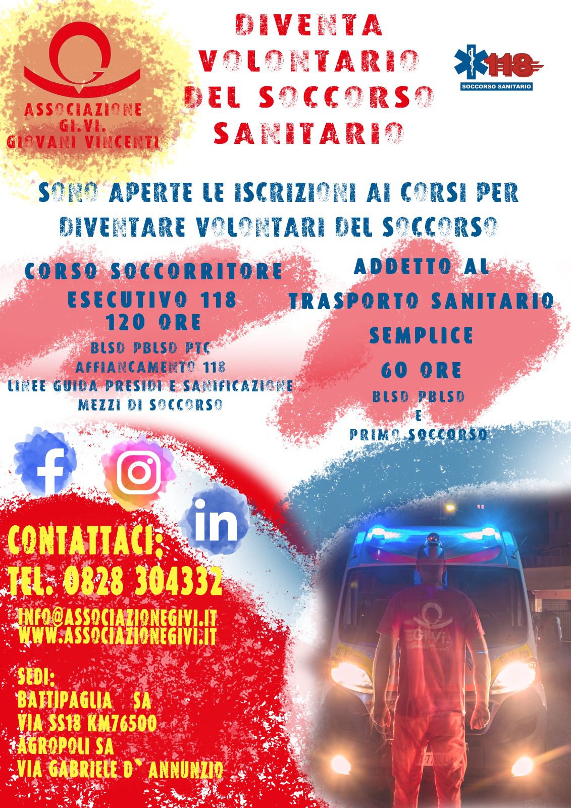 L’associazione Gi.Vi. organizza corsi gratuiti per volontari del soccorso