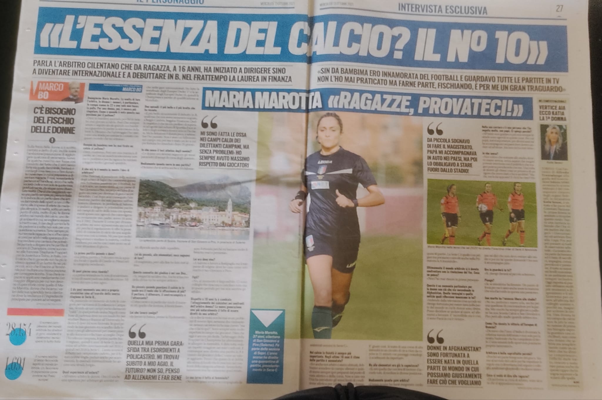 L’arbitro cilentano Maria Marotta intervistata da ‘Tuttosport’: «Ragazze, provateci»