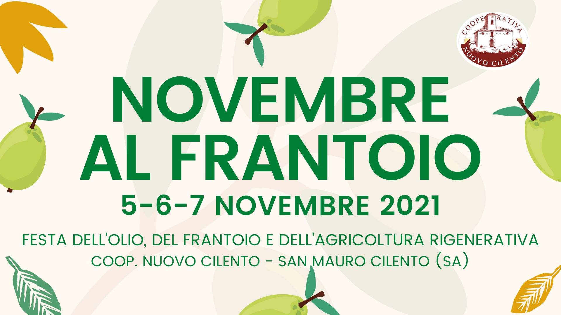 L’azienda agricola Nuovo Cilento organizza ‘Novembre al frantoio’: il programma