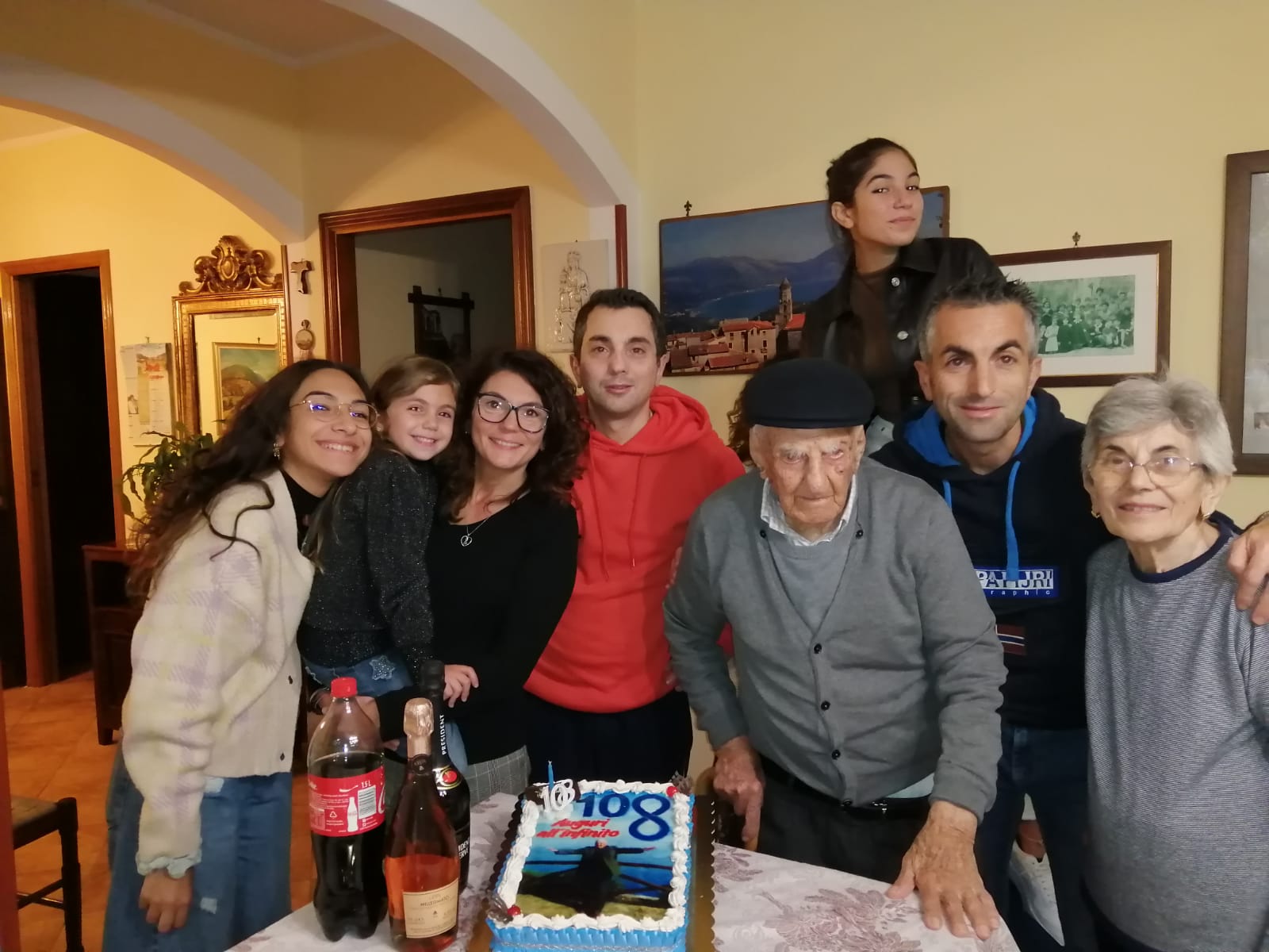 San Giovanni a Piro, i 108 anni di nonno Felice: è il più longevo della Campania
