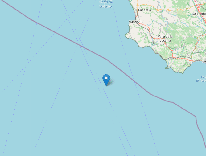 Scossa di terremoto 2.7 nel mar Tirreno meridionale