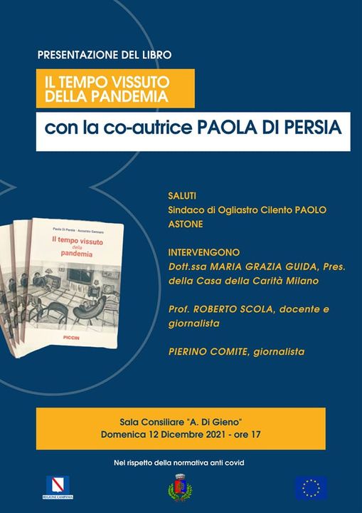 “Il tempo vissuto della pandemia”, ad Ogliastro Cilento la presentazione del libro