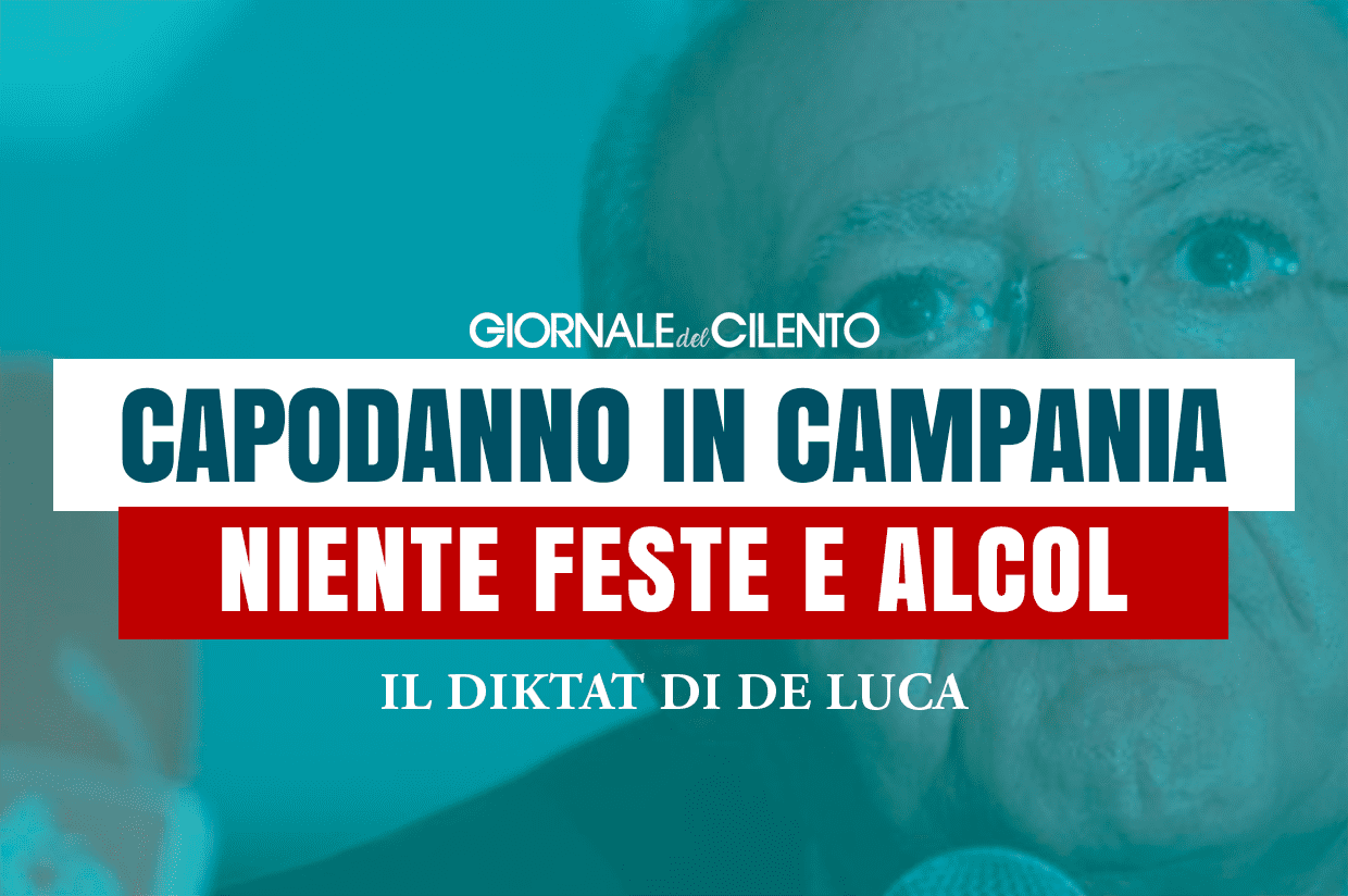 Capodanno, pronta ordinanza De Luca: «Niente feste in piazza. Divieto alcolici»