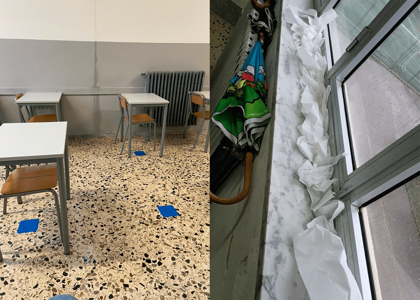 Piove nelle scuole di Vallo della Lucania e Castelnuovo: «Fate qualcosa»