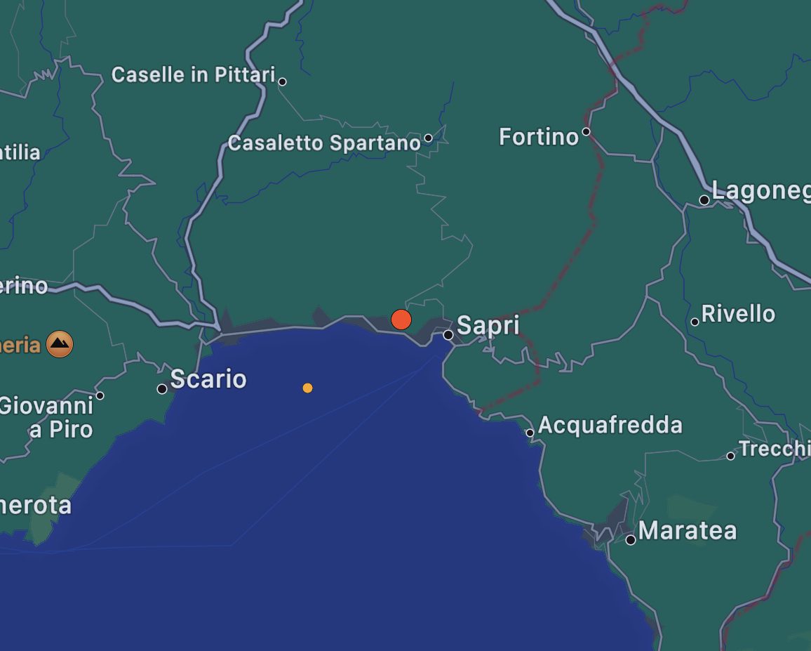 Sapri, scossa di terremoto: magnitudo 3.1
