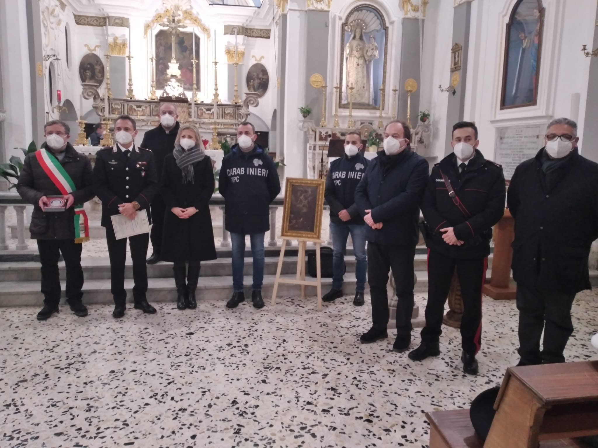 Caggiano, 40 anni dopo il furto il dipinto del ‘700 torna nella chiesa